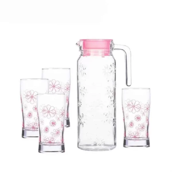 Bộ bình nước thủy tinh Flower 001