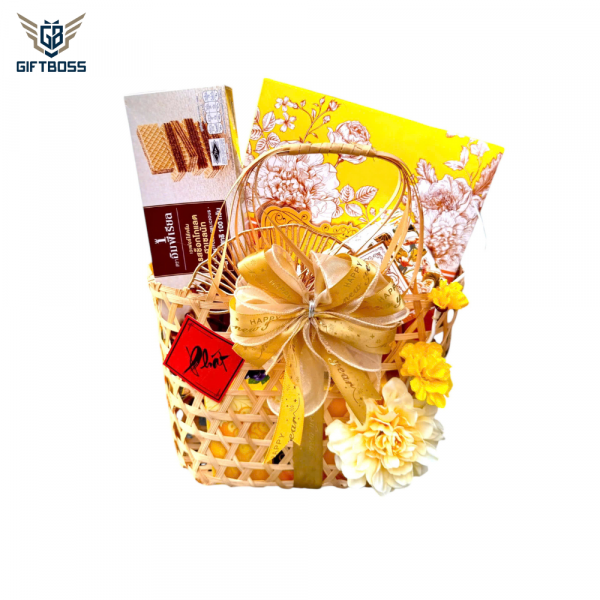 Giỏ Quà Tết Đẹp Sang Trọng 2025 Set Làn Tre GLTP – Gift Boss - Hình ảnh 3