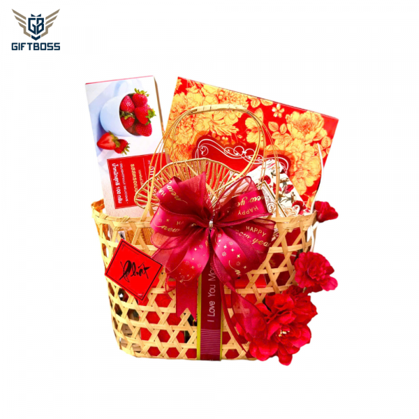 Giỏ Quà Tết Đẹp Sang Trọng 2025 Set Làn Tre GLTP – Gift Boss - Hình ảnh 4