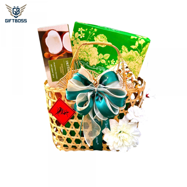 Giỏ Quà Tết Đẹp Sang Trọng 2025 Set Làn Tre GLTP – Gift Boss - Hình ảnh 6