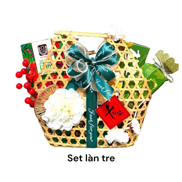 Giỏ Quà Tết Đẹp Sang Trọng 2025 Set Làn Tre GLTX – Gift Boss - Hình ảnh 3