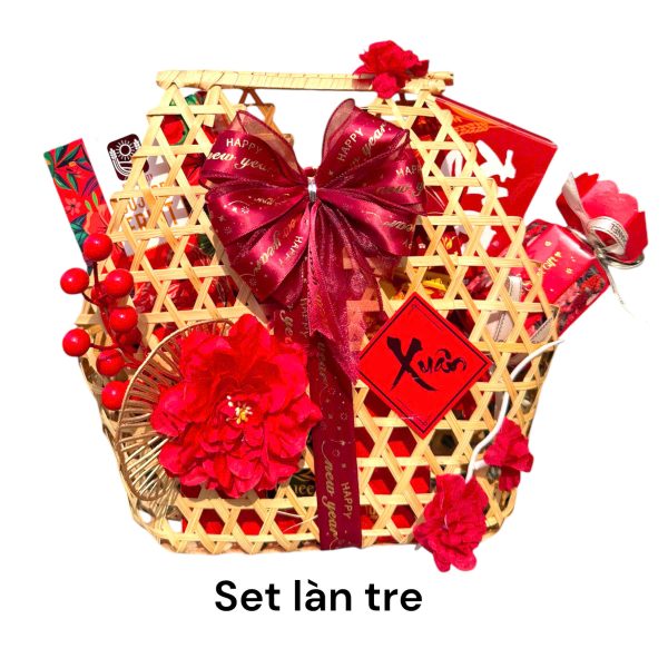 Giỏ Quà Tết Đẹp Sang Trọng 2025 Set Làn Tre GLTX – Gift Boss - Hình ảnh 6