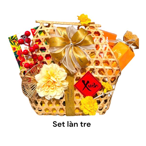 Giỏ Quà Tết Đẹp Sang Trọng 2025 Set Làn Tre GLTX – Gift Boss - Hình ảnh 2