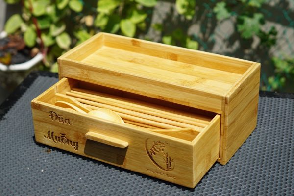 Hộp Đũa Ngăn Kéo Bằng Tre - Hình ảnh 2