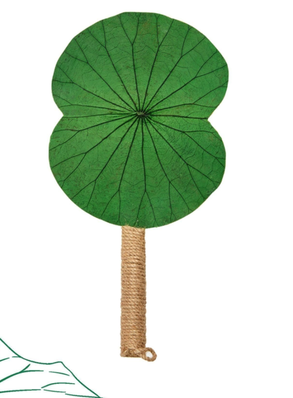 Quạt Lá Sen Dọc - Xanh Lá